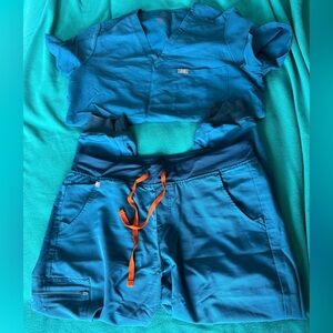 Figs Teal Blue Scrub Set